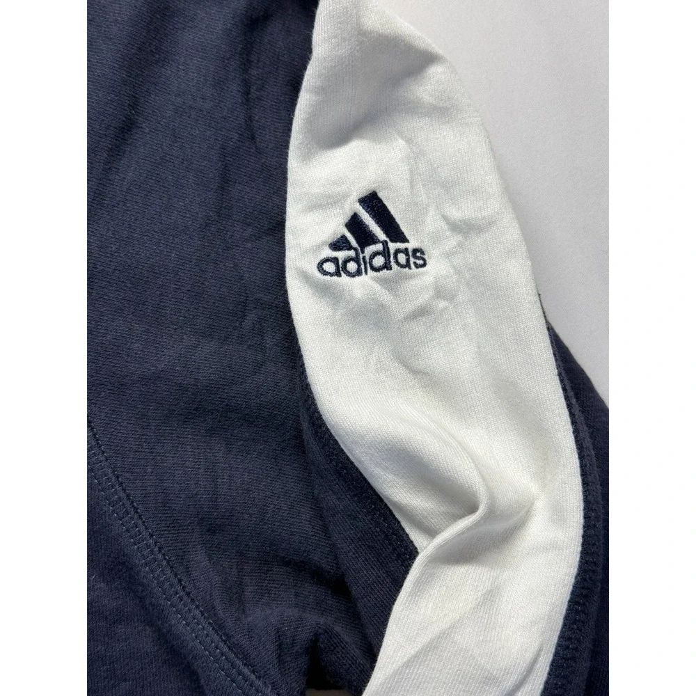 Adidas Golf Shirt Mens Small Navy Blue White Stretch Logo Quarter Zip Athletic‎